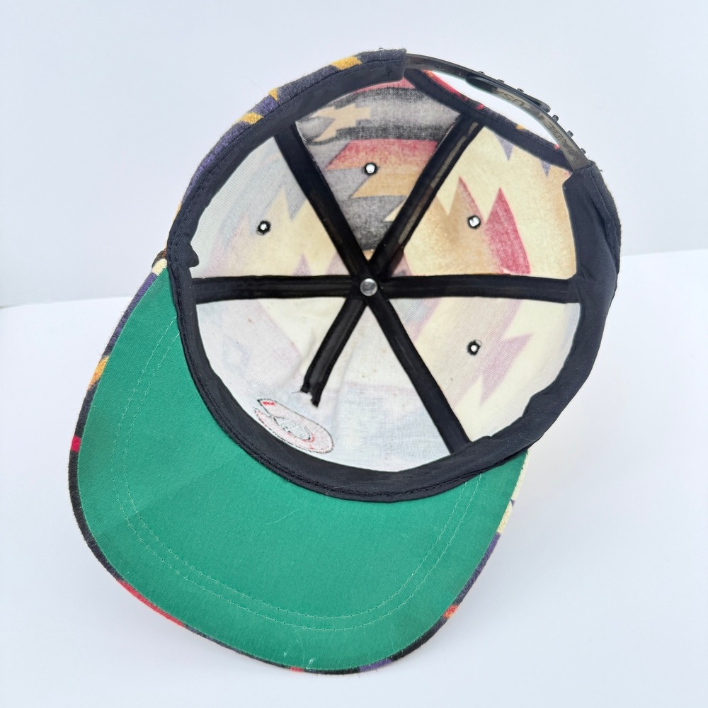 VTG Coastal Snapback Hat Aztec Southwestern Geometric Rope Brim Made in USA READ - Picture 7 of 11